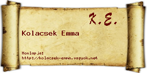 Kolacsek Emma névjegykártya