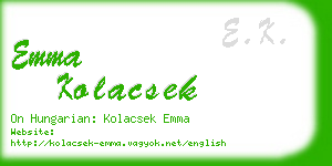 emma kolacsek business card